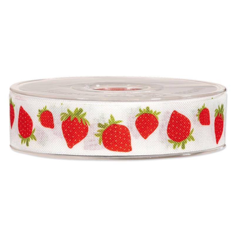 Geschenkband „Erdbeeren“, 25mmx20m