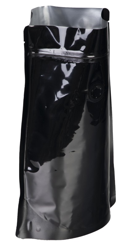 Standbodenbeutel, 65+110x185mm, schwarz, 1.000 Stück