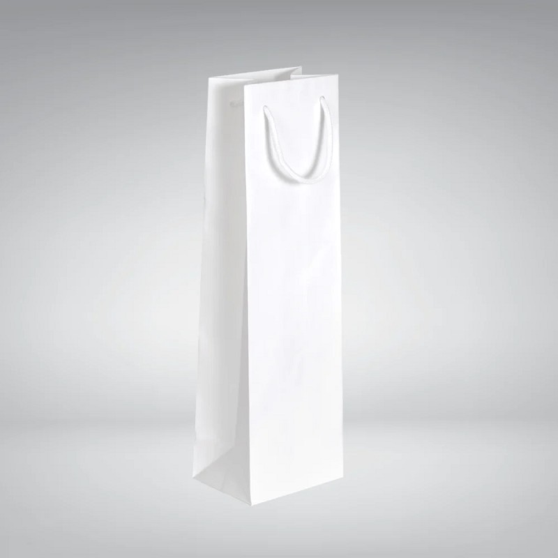 Tragetasche Flaschentasche Blanco weiß 1 Flasche 120+90x400+50mm, unbedruckt