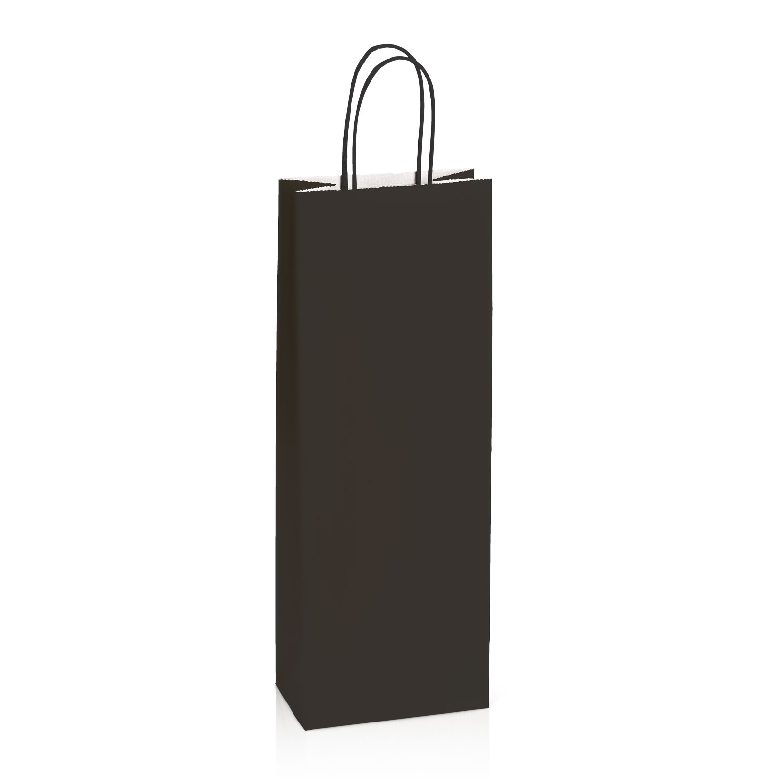 Einkaufstasche aus Kraftpapier Schwarz gerippt -Bottle-