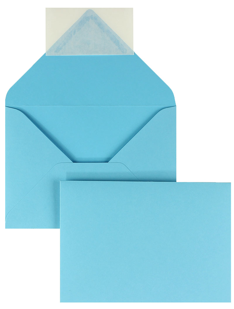Briefumschläge blau hellblau~114x162mm DIN C6 130g/qm Colorista ohne Fenster Haftklebung spitze Klappe 100 Stk.