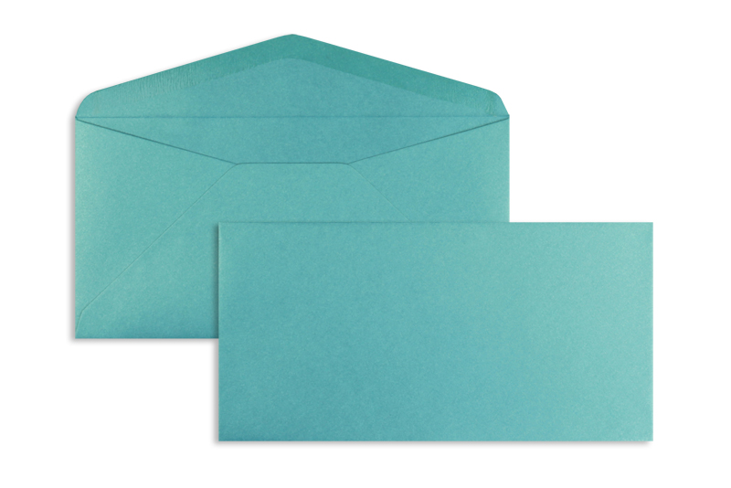 Briefumschläge blau Glamour Meerblau~110x220mm DIN Lang 120g/qm glänzend ohne Fenster Nassklebung spitze Klappe 100 Stk.
