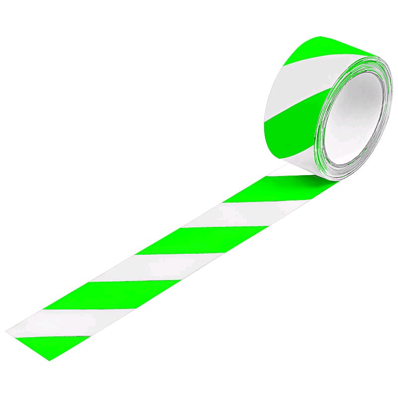 Bodenmarkierungsband 50mmx33m, grün/weiß