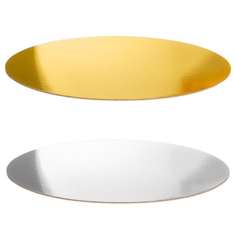 Dekoplatte Gold/Silber Metallic -M- oval, 300x200mm