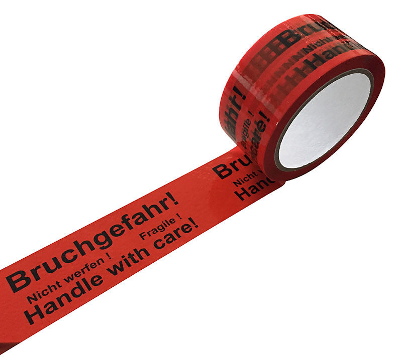PP-Warnband, rot, 48mmx66m, "Bruchgefahr"