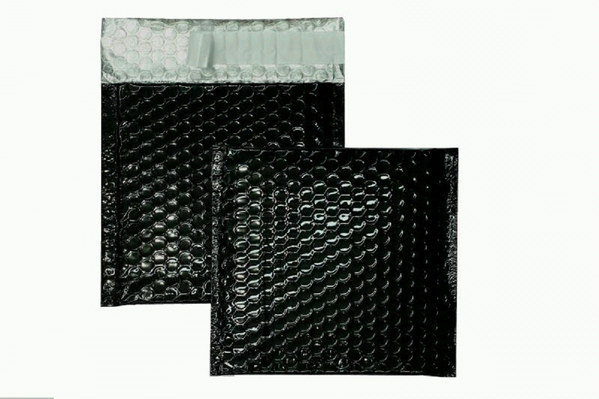 Farbige Luftpolstertaschen, schwarz, 165 x 165 mm, 10 Stück