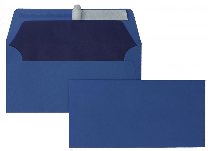 Briefumschläge blau stahlblau~ DIN Lang 100g/m2 gerippt Paperado o. Fenster Haftklebung gerade Klappe 100 Stk.