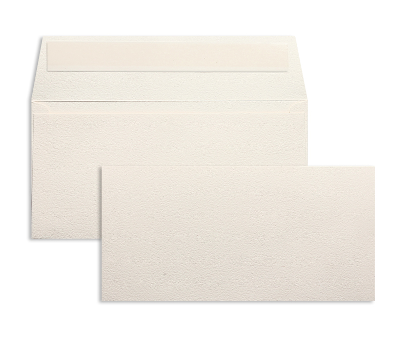 Briefumschläge creme ~110x220mm DIN Lang 180g/m2 natur exklusiv ohne Fenster Haftklebung gerade Klappe 50 Stk.