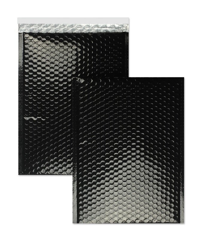 Farbige Luftpolstertaschen, glossy schwarz, 230x324mm, 100 Stück