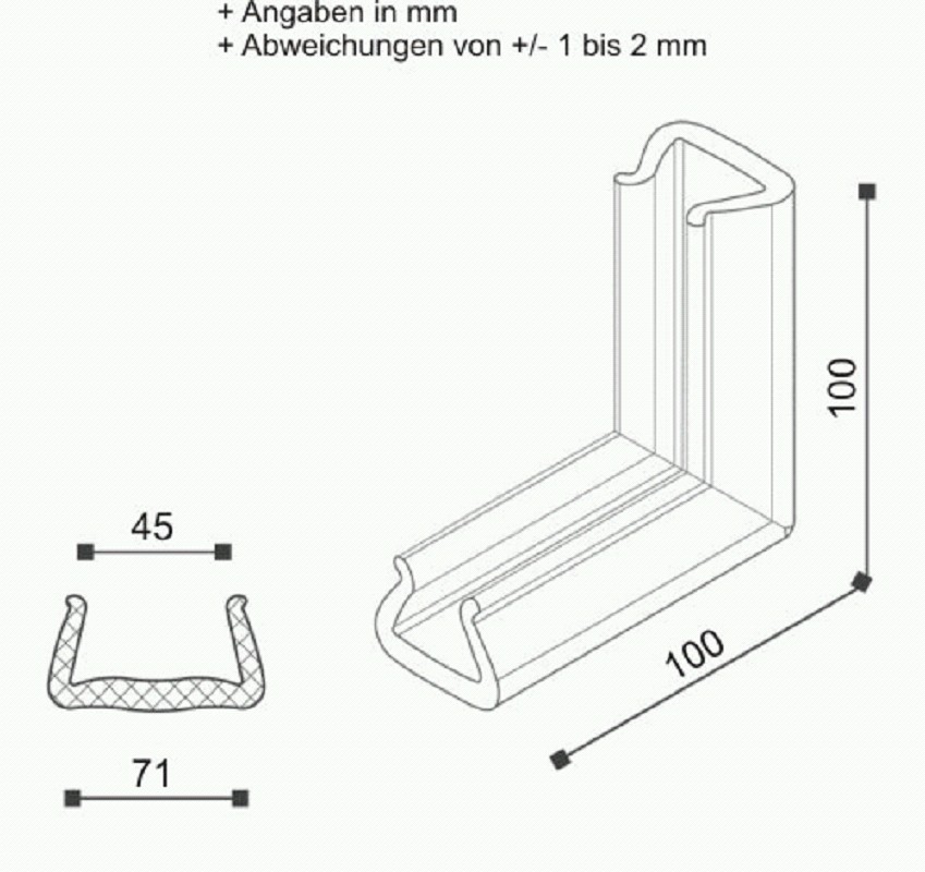 Nomapack U-Tulip Ecke, Typ 60-80, 400 Stück