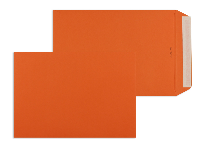 Versandtaschen orange Intensivorange~229x324mm DIN C4 120g/m2 Rainbow ohne Fenster Haftklebung gerade Klappe 100 Stk.