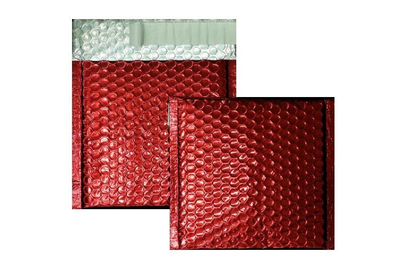 Farbige Luftpolstertaschen, glossy rot, 165x165mm, 100 Stück