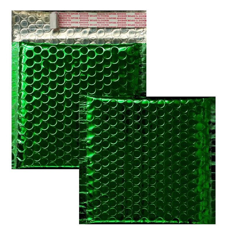 Farbige Luftpolstertaschen, glossy grün, 165x165mm, 100 Stück