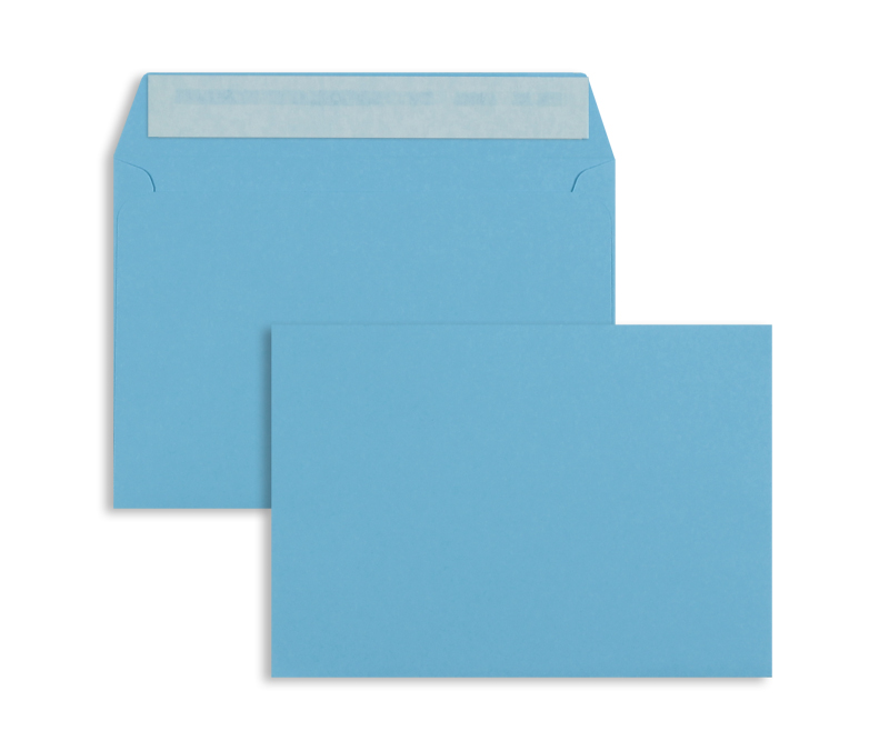 Briefumschläge blau Intensivblau~114x162mm DIN C6 120g/m2 Offset ohne Fenster Haftklebung gerade Klappe 100 Stk.