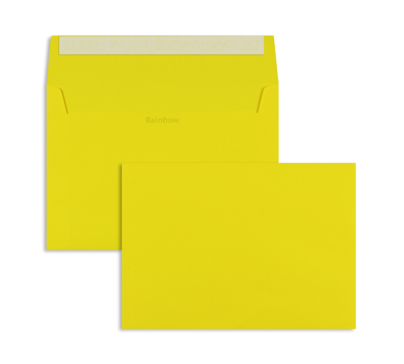 Briefumschläge gelb Intensivgelb~162x229mm DIN C5 120g/m2 Rainbow ohne Fenster Haftklebung gerade Klappe 250 Stk.