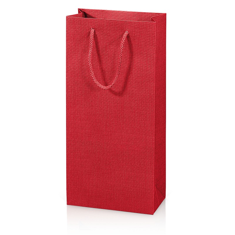 Papiertragetasche „Satina“ Rot 2er mit Strukturprägung