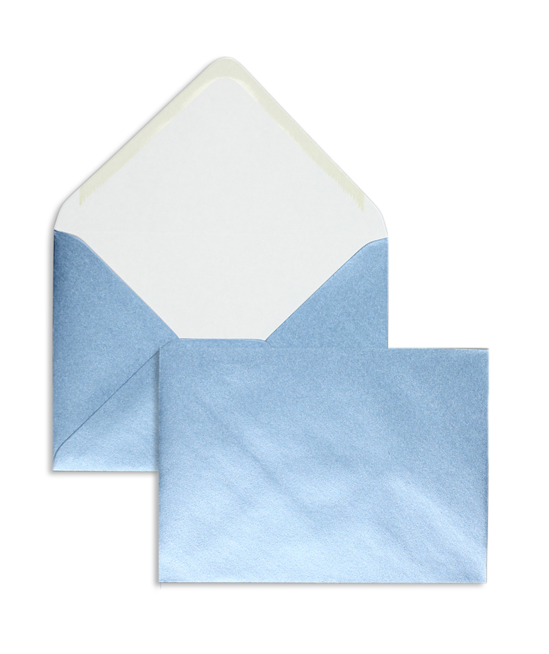 Briefumschläge blau Eisblau~125x176mm DIN B6 100g/qm glänzend ohne Fenster Nassklebung spitze Klappe 100 Stk.