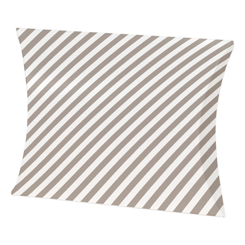 Pillowbox „Streifen“ Grau, 150x145x40mm