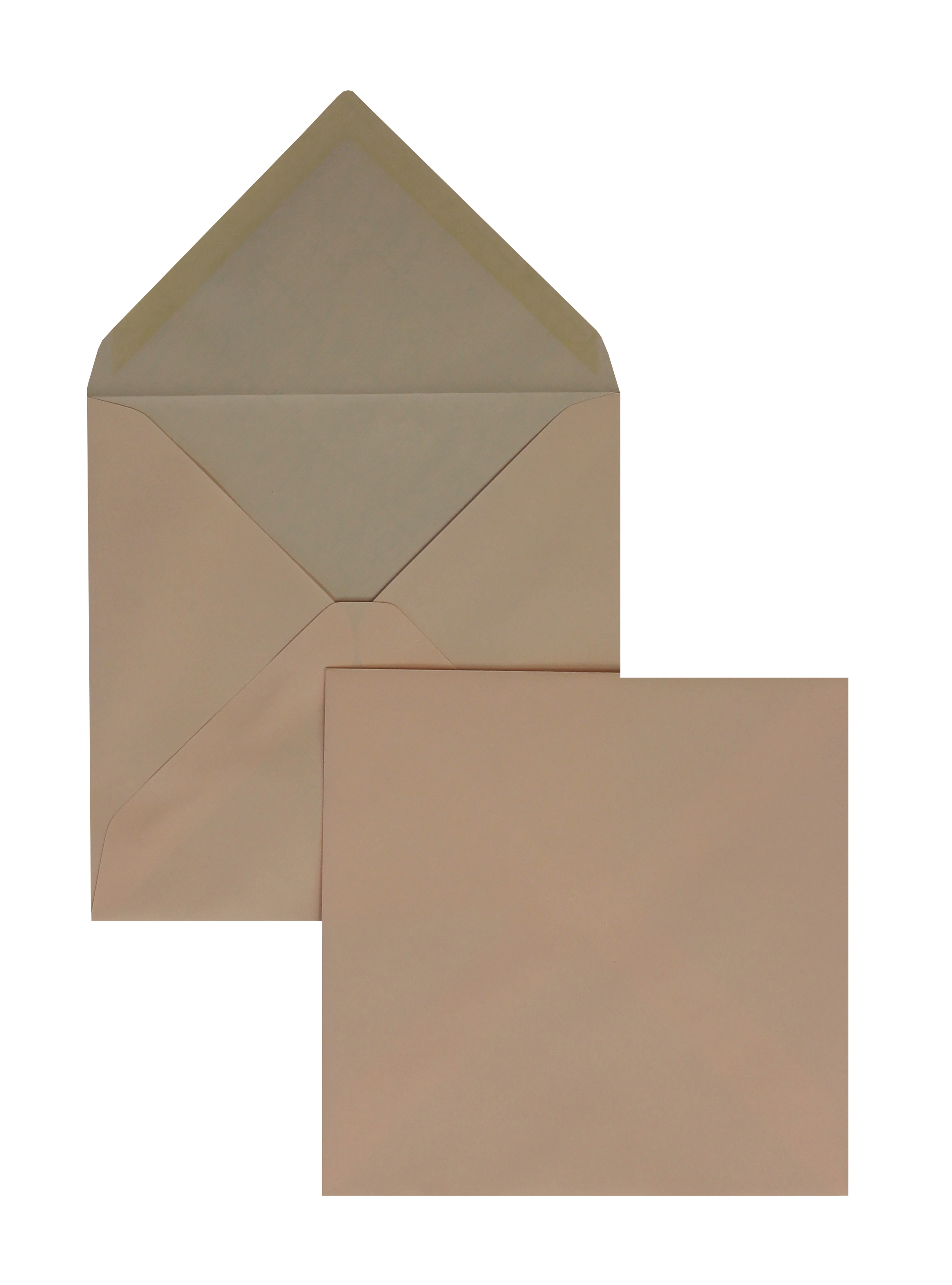Briefumschläge, rosa ~140x140mm, 100g/m2 gerippt, ohne Fenster, Nassklebung, spitze Klappe, 100 Stück