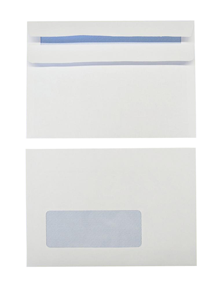 Briefumschläge, weiß ~114x162mm DIN C6, 90g/qm Offset, mit Fenster, Selbstklebung, gerade Klappe, 1000 Stück