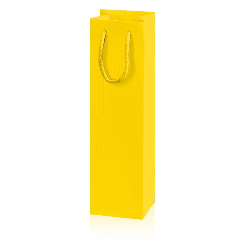 Papiertragetasche Linea Gelb mit Streifenprägung 1er