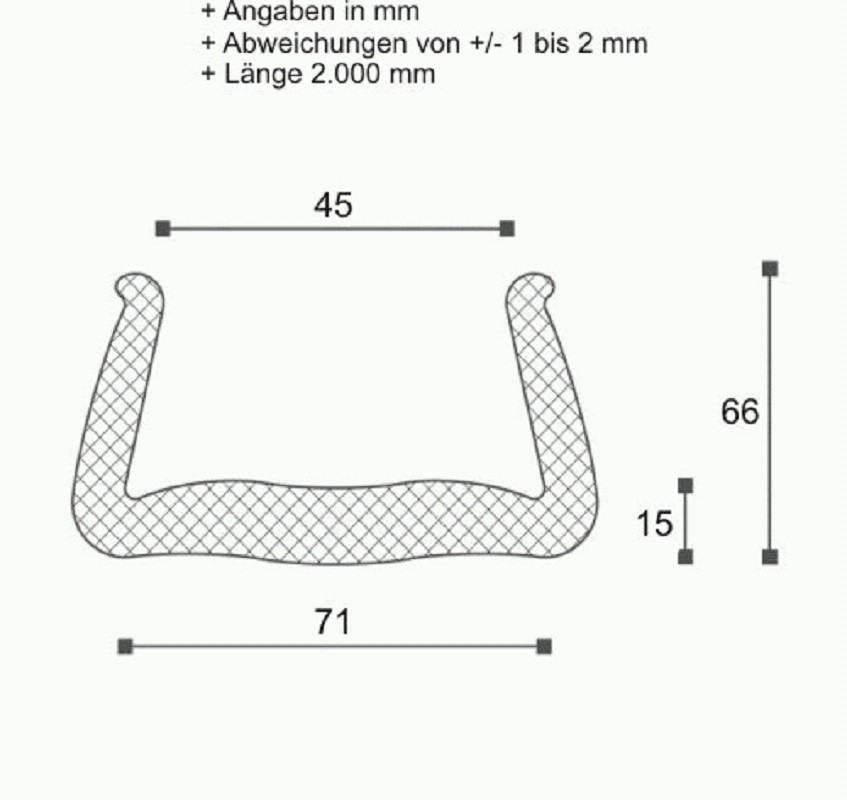 Nomapack U-Tulip, Typ 60-80, 2.000mm Länge, 40 Stück