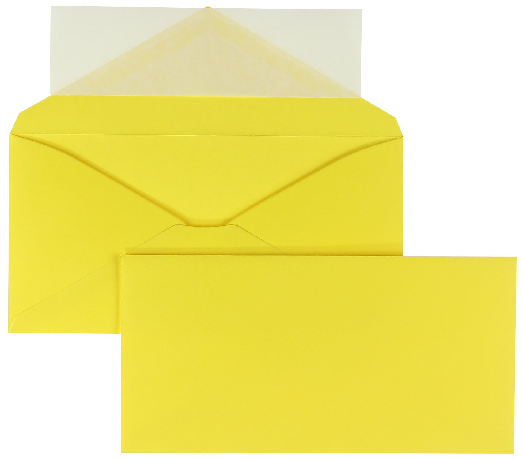 Briefumschläge, gelb ~110x220mm DIN Lang, 130g/qm Colorista, ohne Fenster, Haftklebung, spitze Klappe, 100 Stück