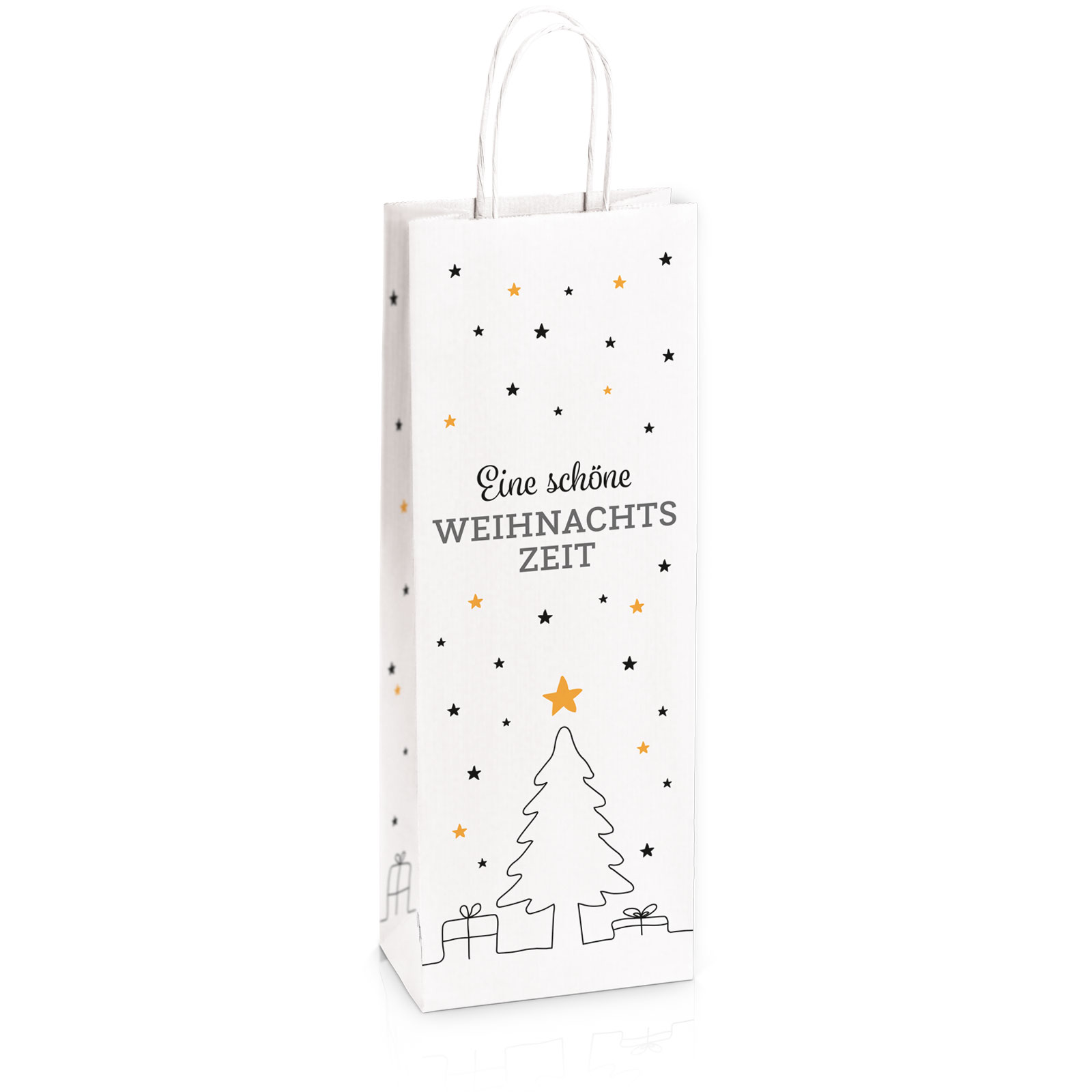 Einkaufstasche aus Kraftpapier Weihnachtszeit -Bottle-