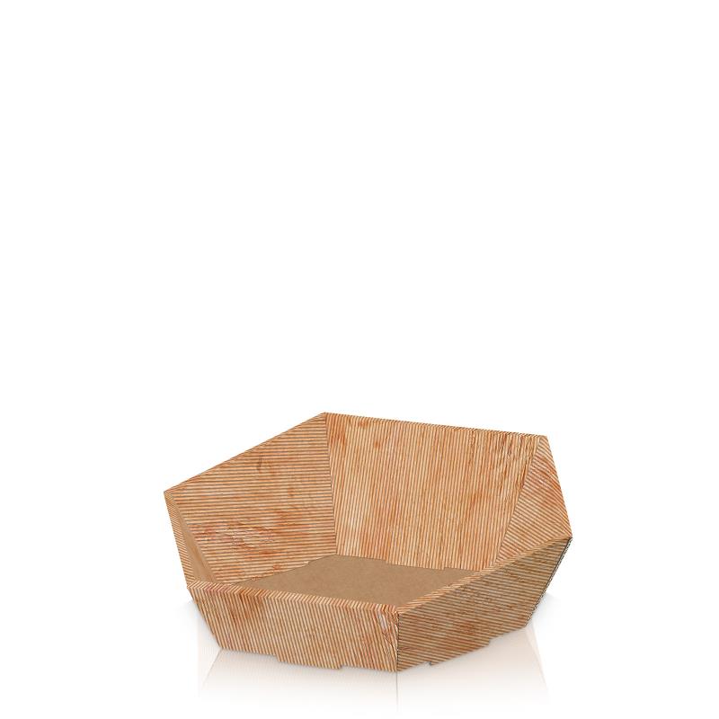 Präsentkorb 6-eckig Modern Holz -klein-