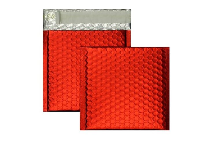 Farbige Luftpolstertaschen, matt rot, 165x165mm, 100 Stück