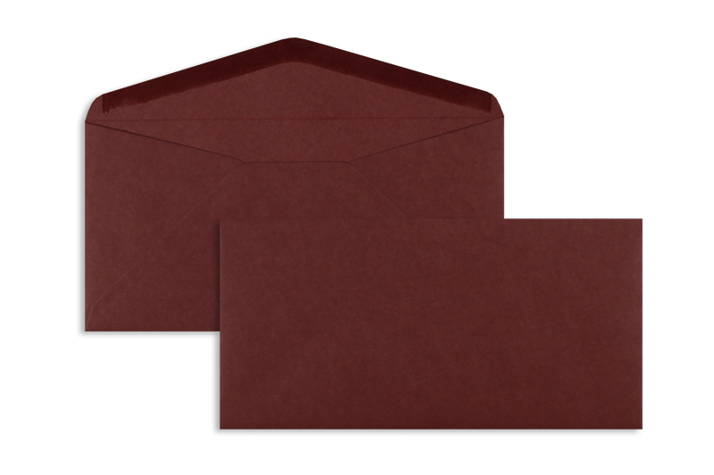 Briefumschläge, rot Weinrot~110x220mm DIN Lang, 120g/qm Offset, ohne Fenster, Nassklebung, spitze Klappe, 100 Stück