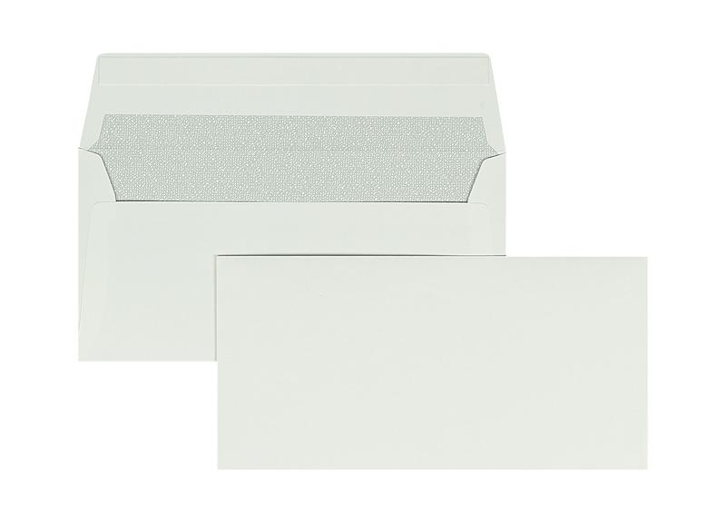 Briefumschläge, weiß ~110x220mm DIN Lang, 115 g/m2 Glatt, ohne Fenster, Haftklebung, gerade Klappe, 500 Stück