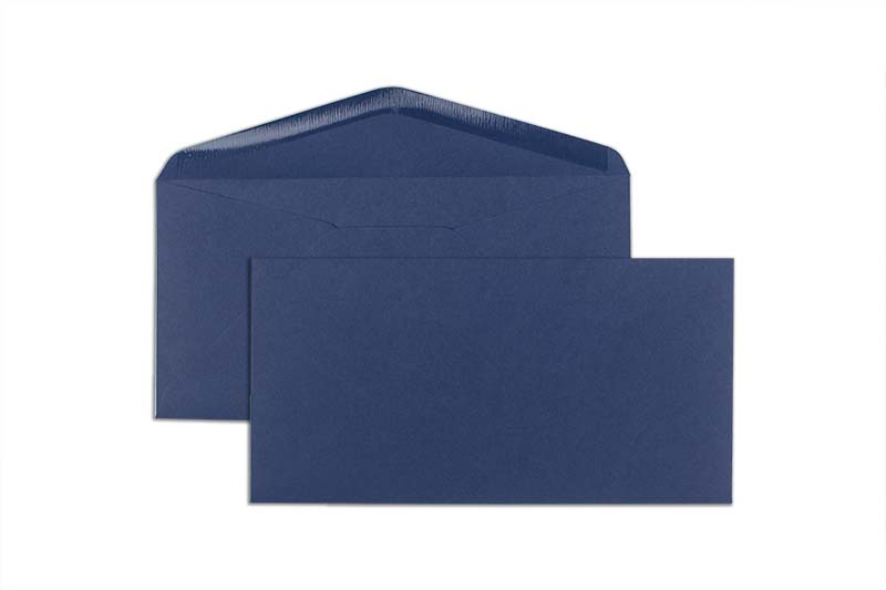 Briefumschläge blau Nachtblau~110x220mm DIN Lang 120g/qm Offset ohne Fenster Nassklebung spitze Klappe 100 Stk.