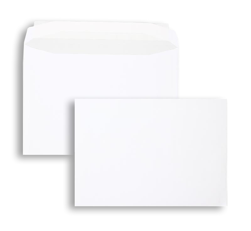 Briefumschläge, weiß ~229x324mm DIN C4, 100g/m2 Offset, ohne Fenster, Haftklebung, gerade Klappe, 250 Stück