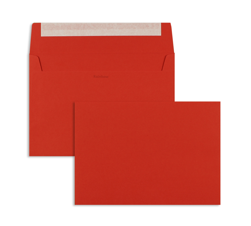 Briefumschläge rot Intensivrot~162x229mm DIN C5 120g/m2 Rainbow ohne Fenster Haftklebung gerade Klappe 250 Stk.