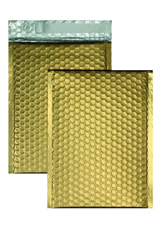 Farbige Luftpolstertaschen, gold, 220 x 315 mm, 10 Stück