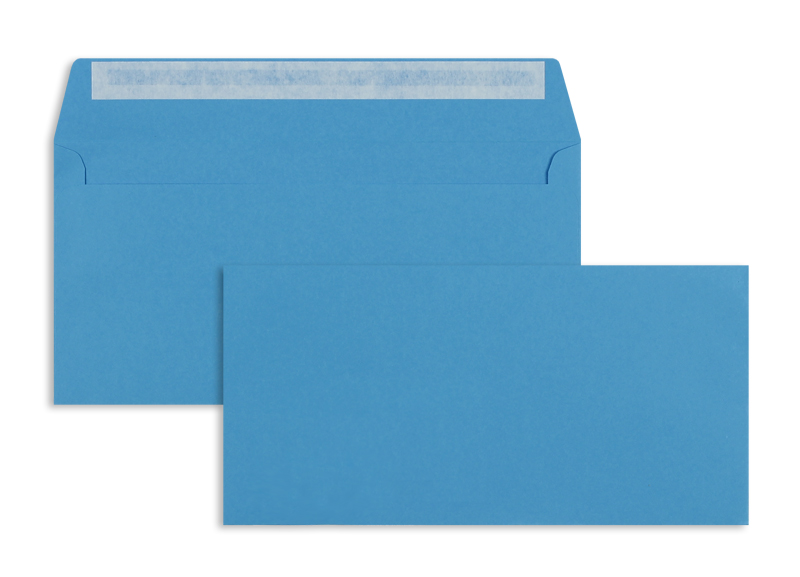 Briefumschläge blau Königsblau~114x229mm DIN C6/5 120g/m2 Offset ohne Fenster Haftklebung gerade Klappe 100 Stk.