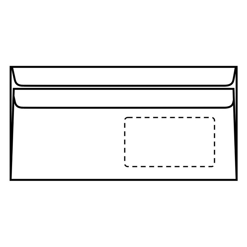Briefumschlag, DIN-lang, weiß, 75g, mit Fenster, SK, 1.000 Stück