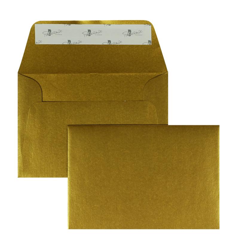 Briefumschläge gold ~114x162mm DIN C6 100g/m2 Offset Paperado ohne Fenster Haftklebung gerade Klappe 100 Stk.