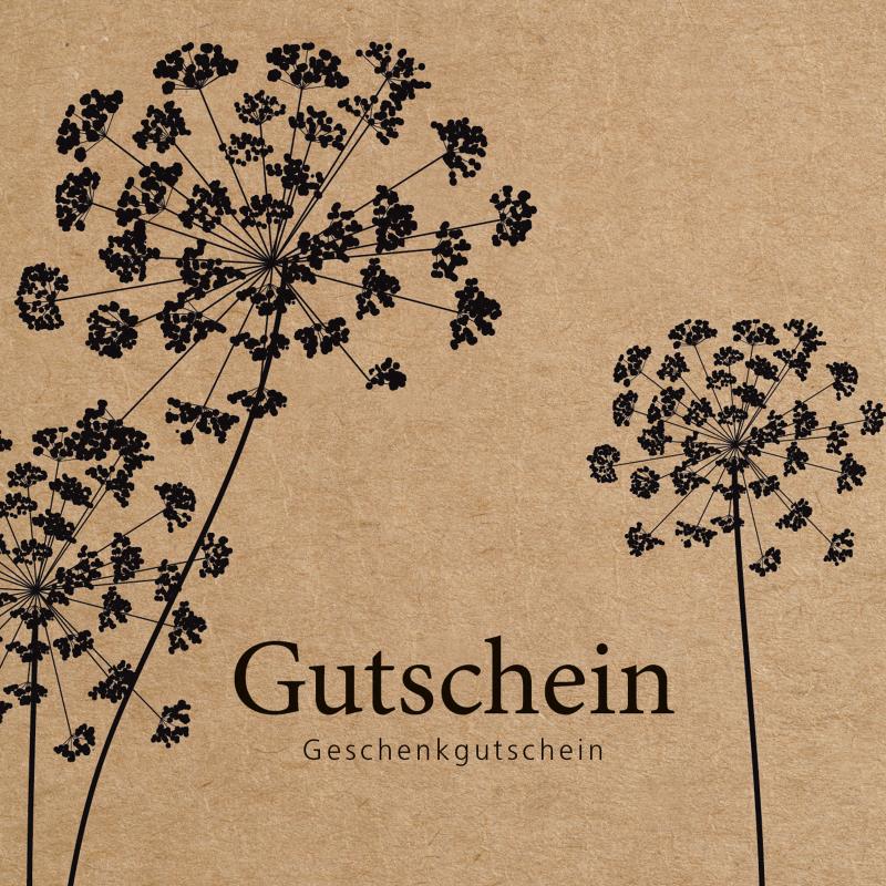 Gutschein "Blüte", 120x120mm, mit Kuvert