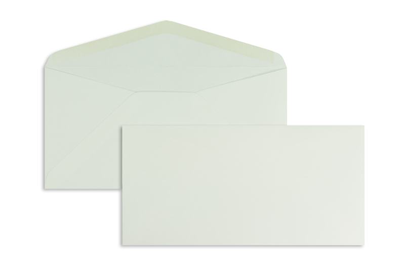 Briefumschläge, weiß Biotop~110x220mm DIN Lang, 120g/m2 Offset, ohne Fenster, Nassklebung, spitze Klappe, 100 Stück