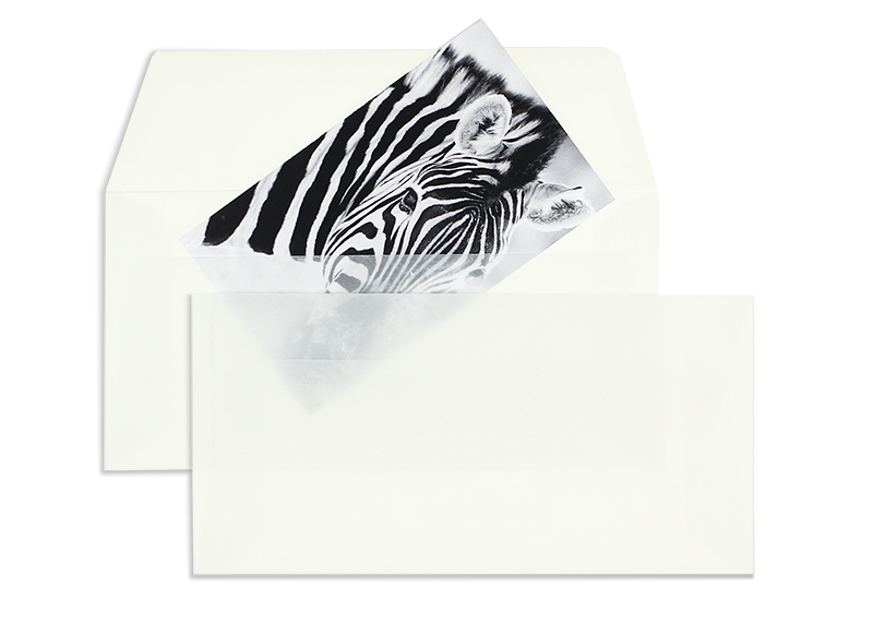 Briefumschläge weiß Transparent-Marmora~ DIN Lang 100g/m2 Offset Paperado o. Fenster Nassklebung gerade Klappe 100 Stk.