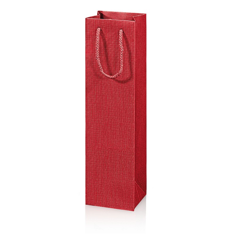 Papiertragetasche „Satina“ Rot 1er mit Strukturprägung