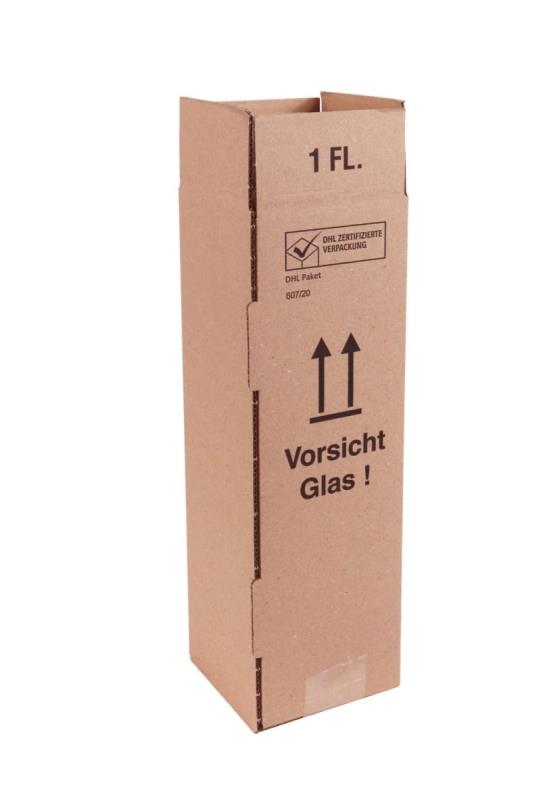 Flaschenversandkarton für 1 Flasche, inkl. Einlage