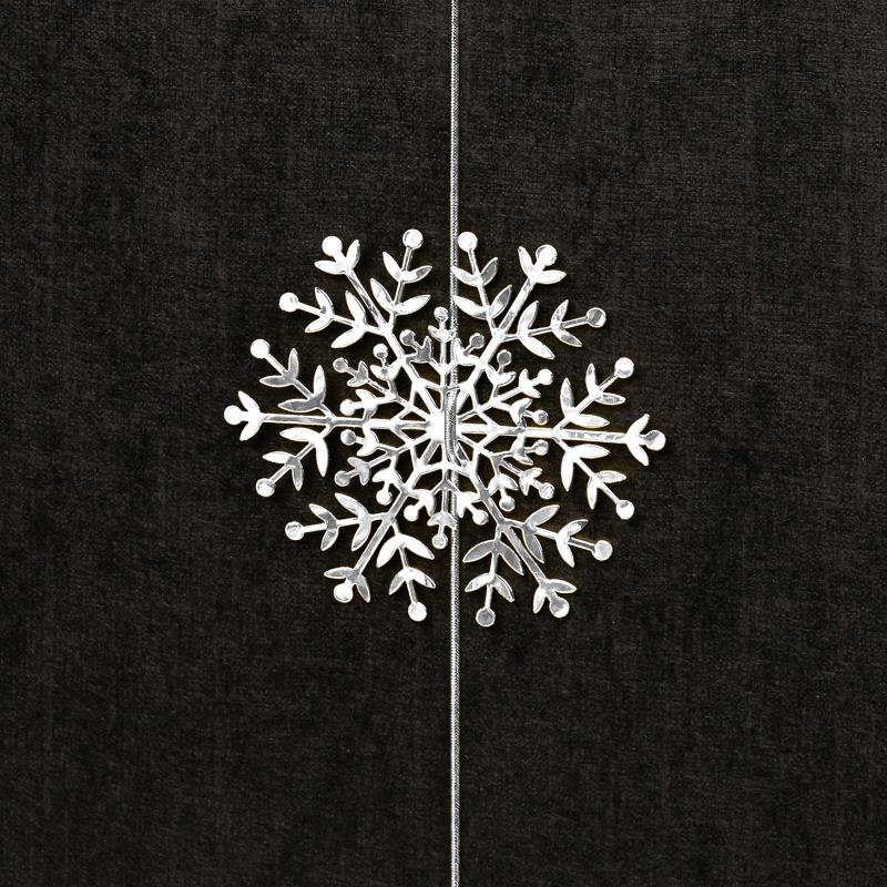 Schneeflocke mit Gummiband, Silber, Ø 9cm, Metall