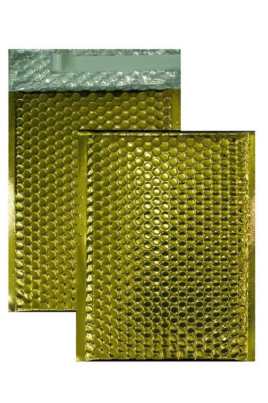 Farbige Luftpolstertaschen, glossy gold, 180x250mm, 100 Stück