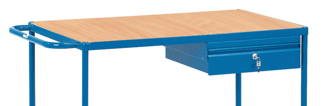 Zubehör für Tischwagen 500 und 1000kg: Anbausatz Stahlblechschublade