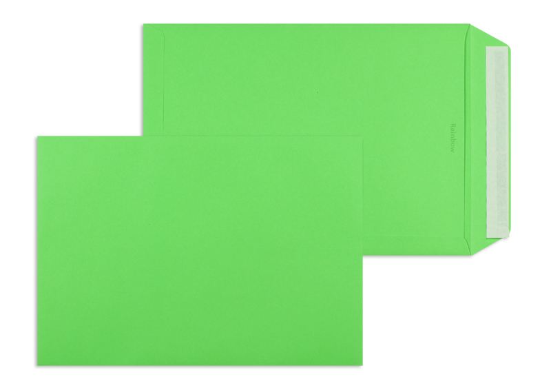 Versandtaschen grün Intensivgrün~229x324mm DIN C4 120g/m2 Rainbow ohne Fenster Haftklebung gerade Klappe 100 Stk.