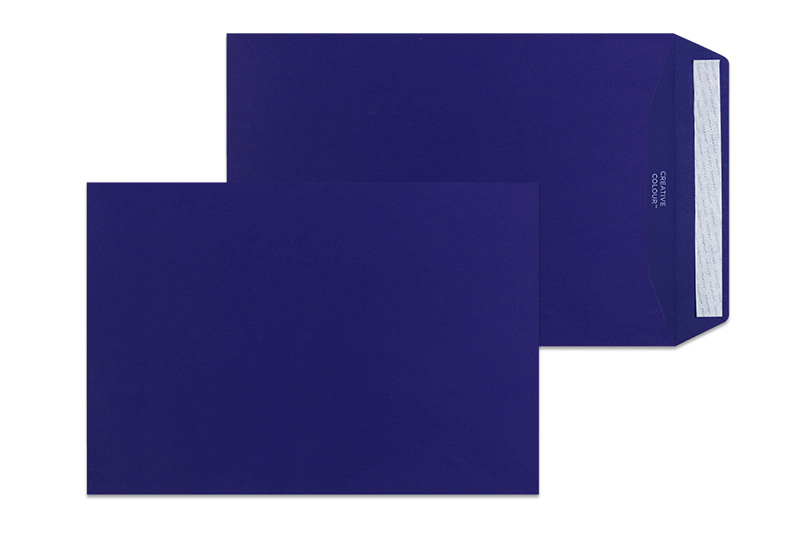 Versandtaschen blau Saphirblau~229x324mm DIN C4 120g/qm Offset ohne Fenster Haftklebung gerade Klappe 100 Stk.
