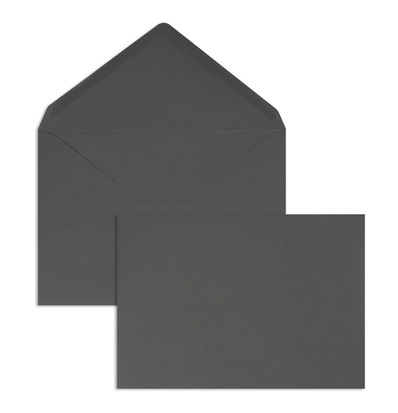 Briefumschläge grau dunkelgrau~156x220mm DIN C5 120g/m2 Offset ohne Fenster Nassklebung spitze Klappe 100 Stk.